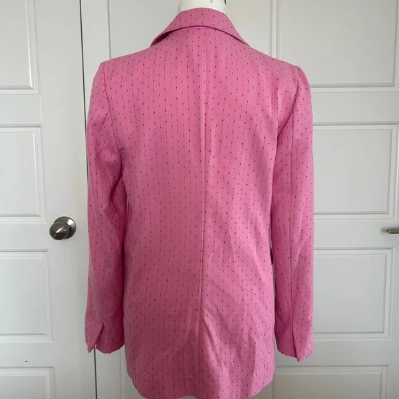 Pink Textured Oversized Blazer - Picture 3 of 5